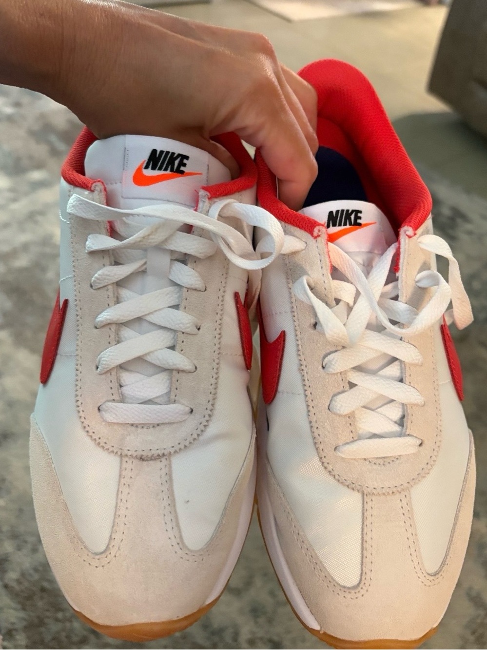 Nike Women's White & Red Low-Top Sneakers